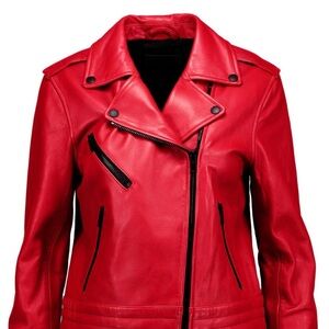 rag & bone Vibrant Red Leather Jacket